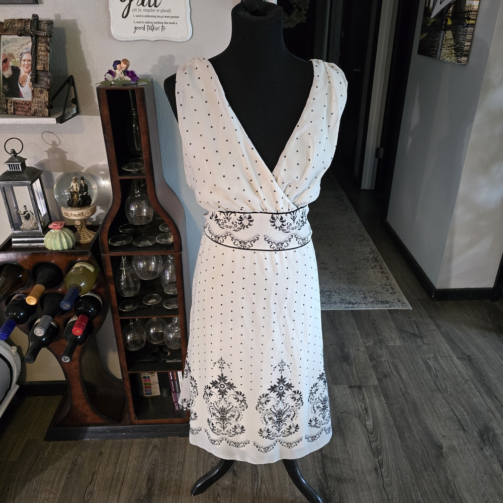 Maurices Black and White Floral Midi Dress